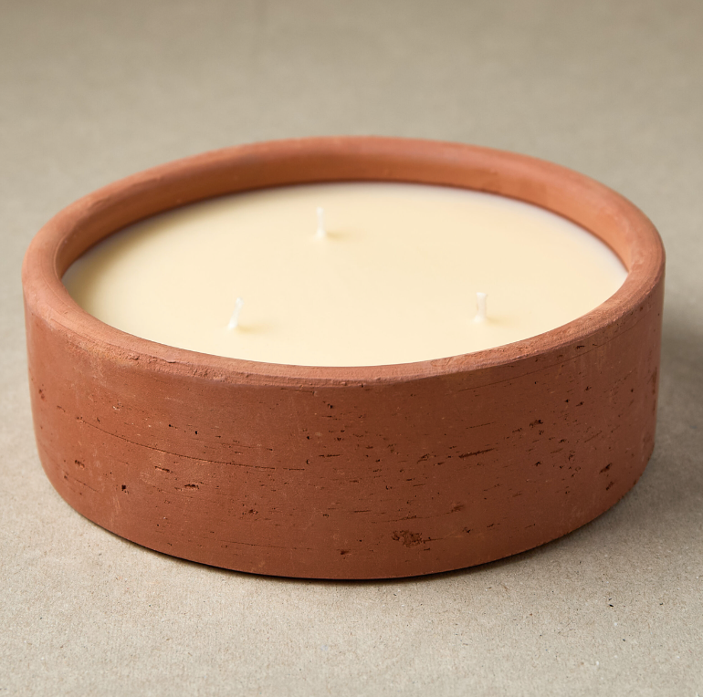 Coconut Scented 3-Wick Terracotta Dalit Candle