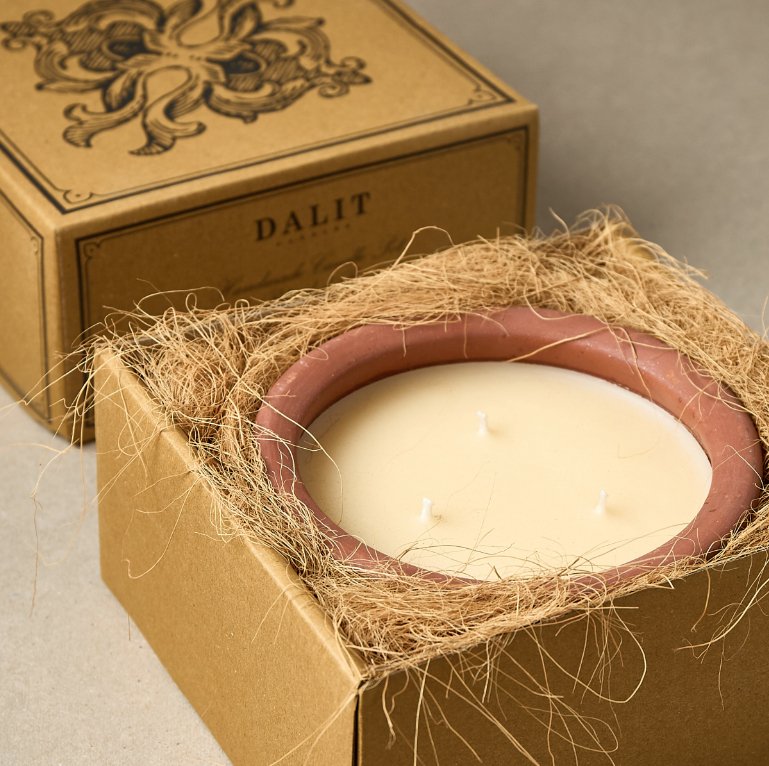 Baji | Original Scent – Large 3 Wick Terracotta Dalit Candle - Kati Kaia